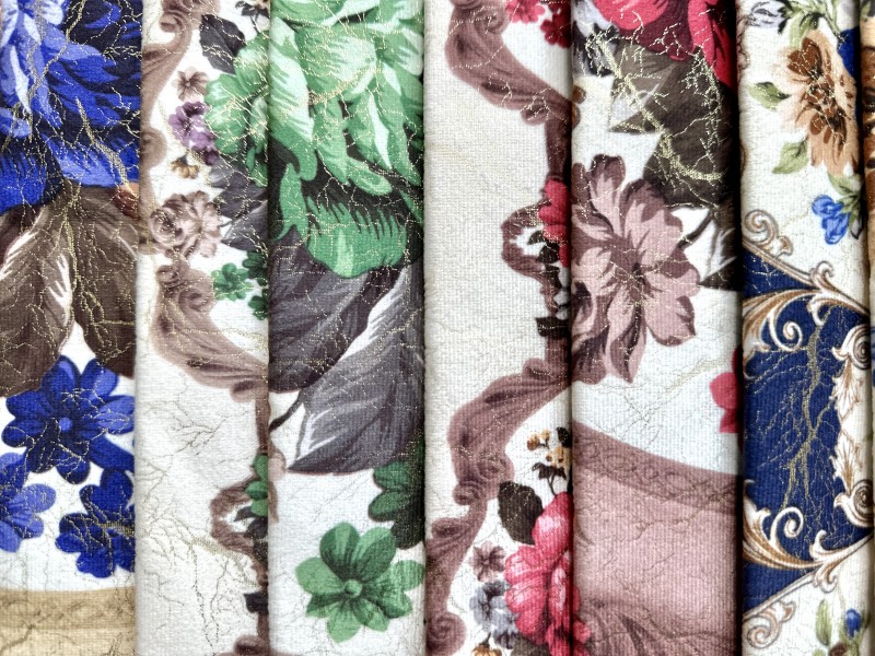 NY-18 Imitation Super Doux Imprimé Foil Composite Cotton-Fleece Tissu pour la décoration intérieure